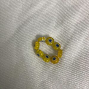 Yellow flower beaded ring