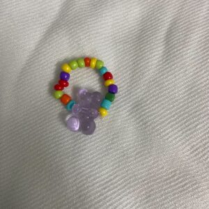 Multicolor teddy gummy bear beaded ring