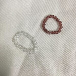 Wine Purple transparent crystal beaded ring