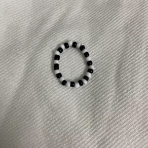Black n white beaded ring