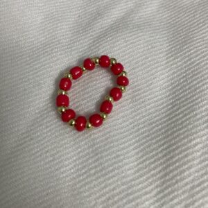 Red n golden beaded ring