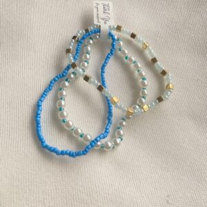 Blue hue beaded bracelet (pack of 3)