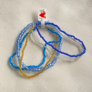 Blue fever beaded bracelet (pack of 5)