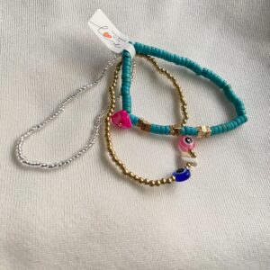 Nazar evil eye stacks beaded bracelet (pack of 3)