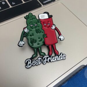 Best friends lighter leaf brooch pin badge