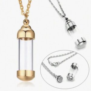 clear glass cylinder necklace