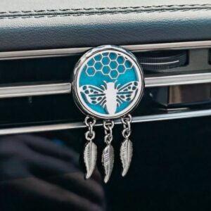 Aromadiffuser car clip dangling air freshner (silver, honeybee)