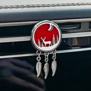 Aromadiffuser car clip dangling air freshner (silver, reindeer)