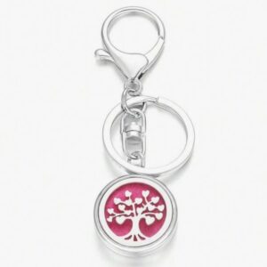 Aromadiffuser keyring (silver, heart tree)