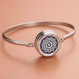 Aromadiffuser detachable bracelet (silver, mandala)