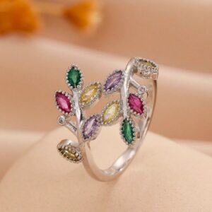 multicolored stone studded finger ring