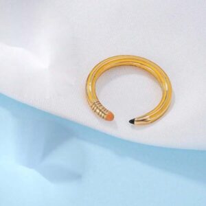 Pencil shaped Adjustable ring (yellow)