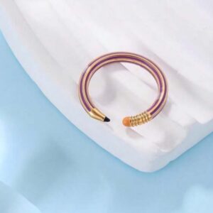 Pencil shaped Adjustable ring (purple)