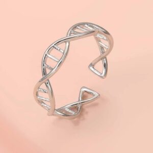 DNA shaped silver ring