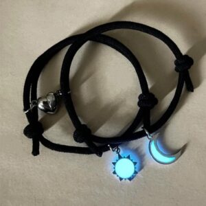 Sun and Moon Couple bracelet GLOW IN THE DARK