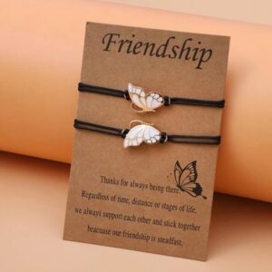 2pcs butterfly friendship bracelet