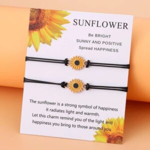 2pcs sunflower charm couple/friendship bracelet