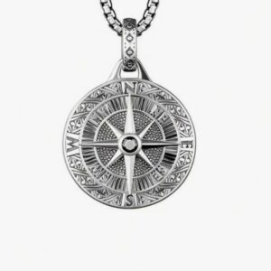 Retro Viking Compass pendant necklace