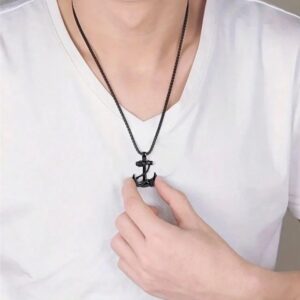 Navigation vintage anchor pendant necklace