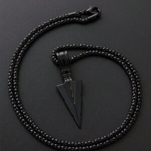 Punk style arrow shaped pendant necklace
