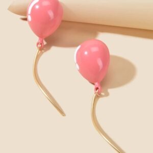 Pink balloon drop dangling earrings