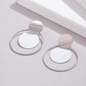 Round drop silver earrings