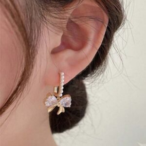 Luxury butterfly faux pearl earrings