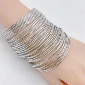 Silver metal bangles (pack of 60)