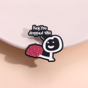 Funny text brooch pin badge