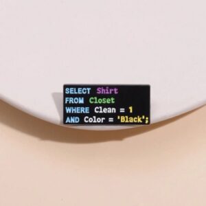 Coding life brooch pin badge