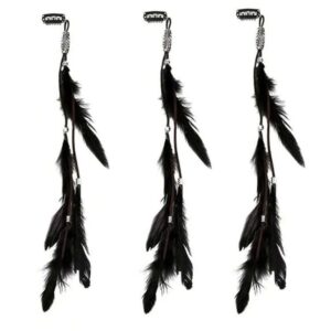 Bohemian feather tassel hair clip (black)