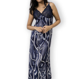 Navy Lace Abstract Maxi Dress by miilode